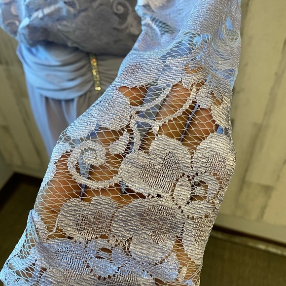 Vintage 70s powder blue gown - Picture 5 of 10